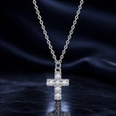 925 Sterling Silver Moissanite Pendant Necklace 40+5cm for Women-1