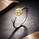 925 Sterling Silver Ring with Pavé Setting CZ, 0.1cm Width, Flower Design for Women-2