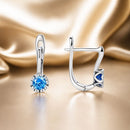 925 Sterling Silver Earrings with Oxidized Finish and Pavé Setting-2
