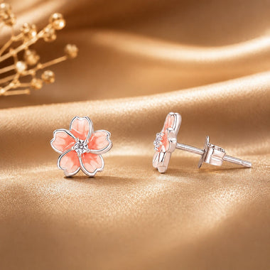 925 Sterling Silver Multi-Color Enamel Pavé CZ Earrings - 0