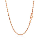 14k Rose Gold Solid Diamond Cut Rope Chain (2.30 mm)-3