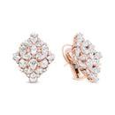 18K Rose Gold 8 1/3 Cttw Pear and Round Diamond Floral Cluster Omega Earrings (F-G Color, VS1-VS2 Clarity)-3