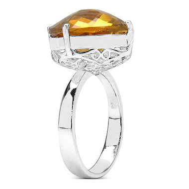 9.05 Carat Genuine Citrine .925 Sterling Silver Ring - 0