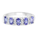 1.51 Carat Genuine Tanzanite and White Topaz .925 Sterling Silver Ring-3