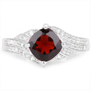 1.67 Carat Genuine Garnet and White Topaz .925 Sterling Silver Ring-3