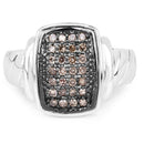 0.22 Carat Genuine Champagne Diamond .925 Sterling Silver Ring-3