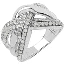0.55 Carat Genuine White Diamond .925 Sterling Silver Ring-1