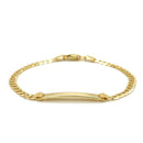 14k Yellow Gold Curb Link Style Children's ID Bracelet-2