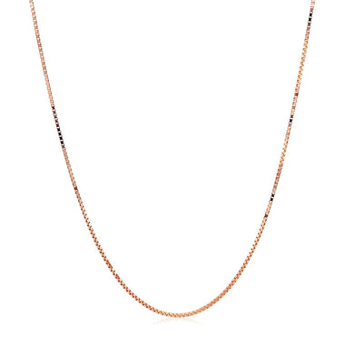 14k Rose Gold Adjustable Box Chain 0.7mm - 0