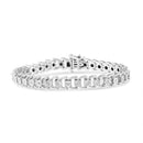 .925 Sterling Silver 1/4 Cttw Miracle Set Round Diamond Composite Open Linked Composite Line Bracelet (I-J Color, I3-Promo Clarity) - 7.5"-1