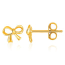 14k Yellow Gold Bow Style Post Earrings-1
