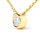 10K Yellow Gold 1/2 Carat Round Brilliant-Cut Diamond Modern Bezel-Set Solitaire 16"-18" Pendant Necklace (H-I Color, SI2-I1 Clarity)-5