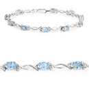 5.10 Carat Genuine Blue Topaz .925 Sterling Silver Bracelet-2