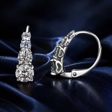 S925 Sterling Silver 0.50 Carat Moissanite Earrings for Women - 0