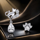 S925 Sterling Silver Earrings with Oxidized Finish and Pavé Setting CZ-1