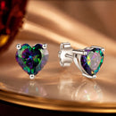 925 Sterling Silver Earrings 7mm Width with Transparent Glass for Women-2