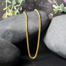 2.2mm 14k Yellow Solid Gold Diamond Cut Round Franco Chain-4