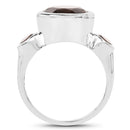 3.56 Carat Genuine Smoky Quartz .925 Sterling Silver Ring-2