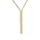 14K Yellow Gold 3/8 Cttw Two-Strand Marquise and Bar Charm Paper Clip Link Pendant Necklace  (I-J Color, I1-I2 Clarity) -18" and 20" Inch Lengths-2
