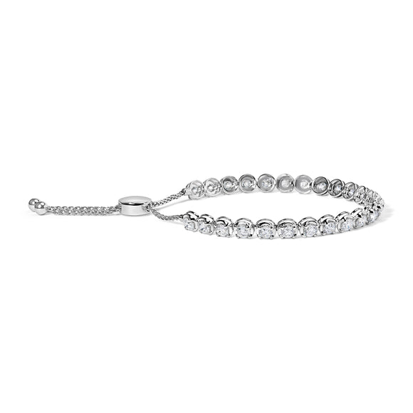14K White Gold 6.00 Cttw Diamond 4â€-10â€ Adjustable Bolo Tennis Bracelet (I-J Color, I1-I2 Clarity)
