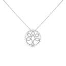 .925 Sterling Silver 1/10 Cttw Diamond Tree of Life Pendant Necklace (I-J Color, I3 Clarity)-1
