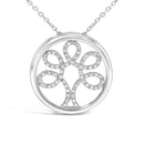 .925 Sterling Silver 1/10 Cttw Diamond Tree of Life Pendant Necklace (I-J Color, I3 Clarity)-2