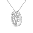 .925 Sterling Silver 1/10 Cttw Diamond Tree of Life Pendant Necklace (I-J Color, I3 Clarity)-3