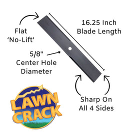 48" Mower Flat/Sand Blade (16-1/4" Long, 5/8" Hole) Hardened Steel