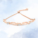 14K Rose Gold Plated .925 Sterling Silver 1/10 Cttw Diamond Alternating Swirl link Bolo Bracelet (I-J Color, I2-I3 Clarity) - 6" to 9" Adjustable-5