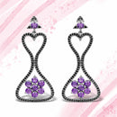 6.31 Carat Genuine Amethyst & Black Spinel .925 Sterling Silver Earrings-1
