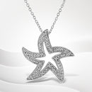 .925 Sterling Silver Prong-Set Diamond Accent Starfish 18" Pendant Necklace (I-J Color, I1-I2 Clarity)-3