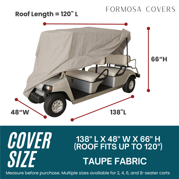 6 Passenger Golf Cart Storage Cover Taupe