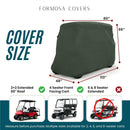 4 Passenger Golf Cart Storage Cover (4 Seater Long Roof 80") Green-2