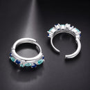 925 Sterling Silver Earrings with Pavé Setting and White Gold Plating for Women-2