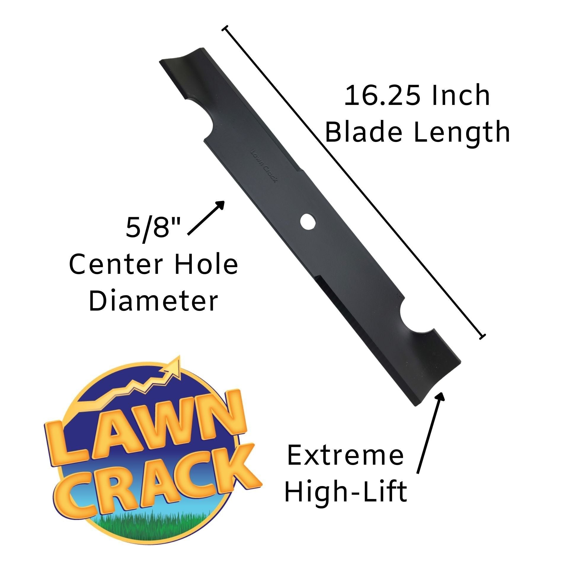 48" Mower High-Lift Blade (16-1/4" Long, 5/8" Hole) Hardened Steel