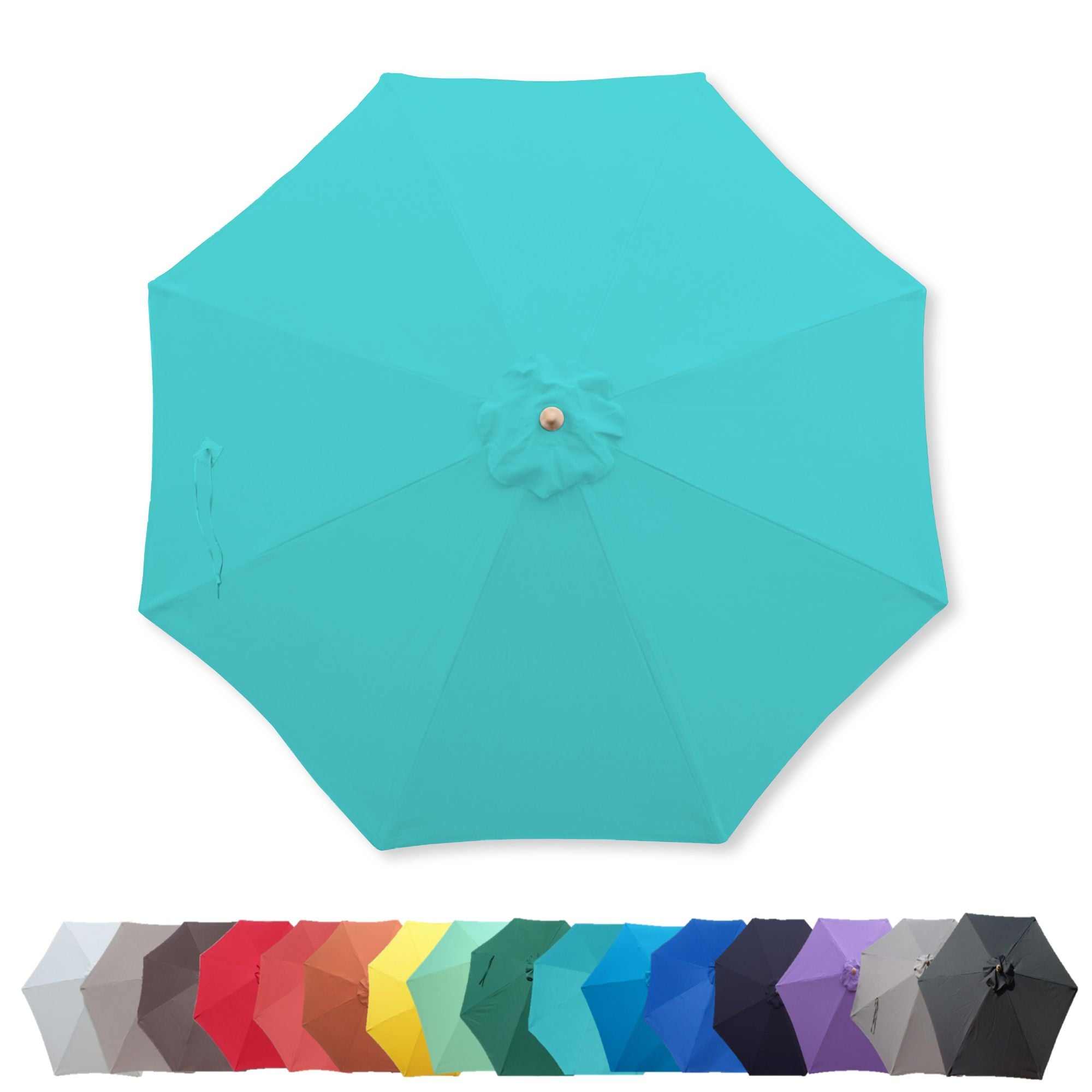 aruba patio umbrella 11ft Market Patio Umbrella 8 Rib Replacement Canopy Aruba Turquoise