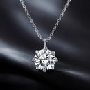 925 Sterling Silver Plated Platinum Moissanite Necklace 39+5cm for Women-1