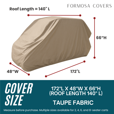 8 Passenger Golf Cart Storage Cover Taupe - 0