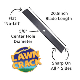 60" Mower Flat/Sand Blade (20-1/2" Long, 5/8" Hole) Hardened Steel