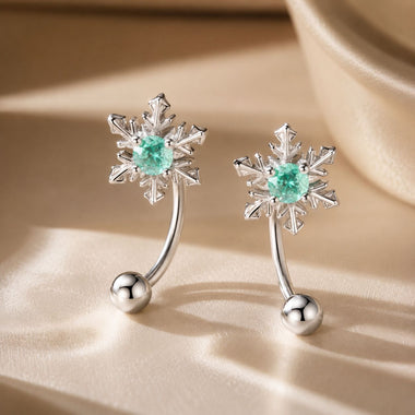 925 Sterling Silver Earrings with Transparent Glass for Women - 0
