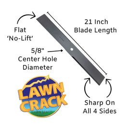 61" Mower Flat/Sand Blade (21" Long, 5/8" Hole) Hardened Steel