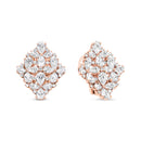 18K Rose Gold 8 1/3 Cttw Pear and Round Diamond Floral Cluster Omega Earrings (F-G Color, VS1-VS2 Clarity)-2