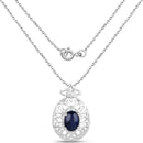 4.50 Carat Genuine Blue Sapphire .925 Sterling Silver Pendant-2