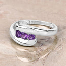 0.54 Carat Genuine Amethyst .925 Sterling Silver Ring-4
