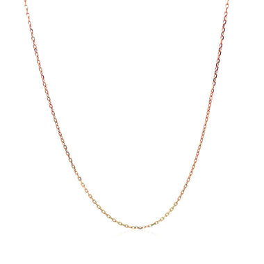 Diamond Cut Cable Link Chain in 14k Rose Gold (0.8 mm) - 0