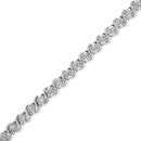 14K White Gold 1.00 Cttw Lab Grown Diamond Round Miracle Plate and "S" Link Tennis Bracelet (F-G Color, VS2-SI1 Clarity) Size 7"-4
