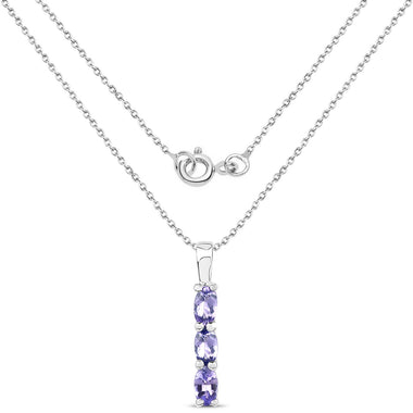 0.75 Carat Genuine Tanzanite .925 Sterling Silver Pendant - 0