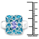 0.44 Carat Genuine Tanzanite .925 Sterling Silver Ring-3