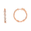 10K Rose Gold Diamond Hoop Earring (1 cttw, H-I Color, I1-I2 Clarity)-2