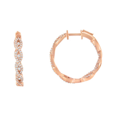10K Rose Gold Diamond Hoop Earring (1 cttw, H-I Color, I1-I2 Clarity) - 0